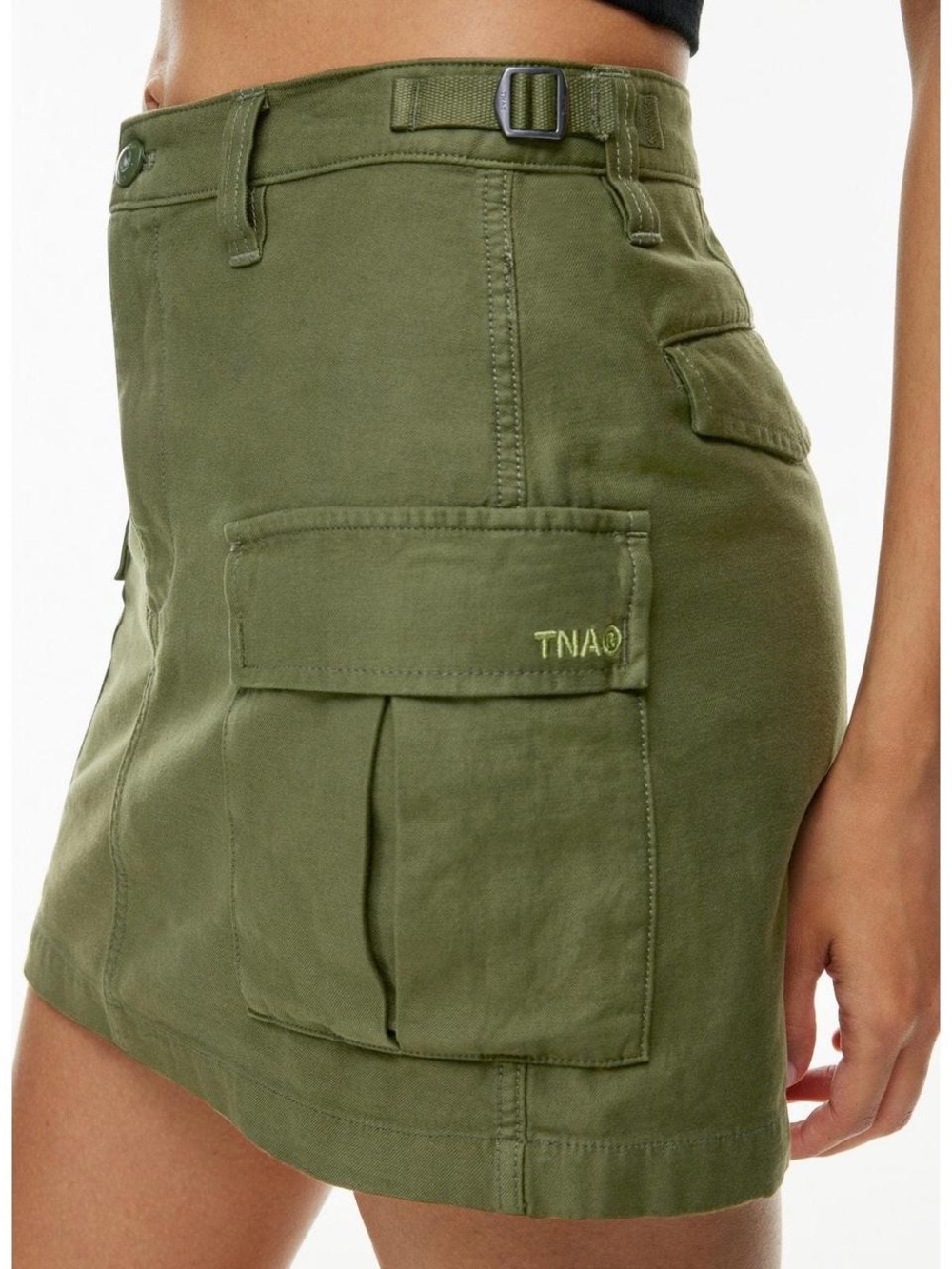 Aritzia Tna Supply Cargo Mini cotton Skirt Olive Green Utility Gorpcore Y2K 8 - Picture 2 of 14